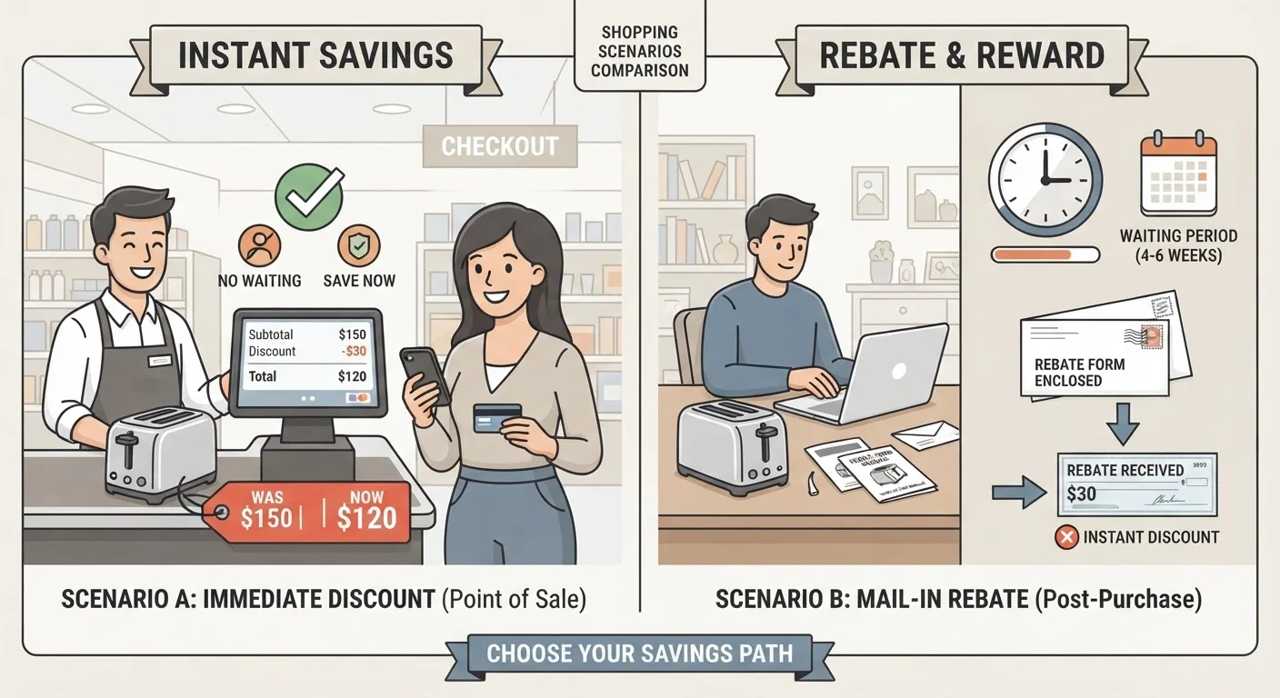 The Difference Between a Rebate and an Instant Discount