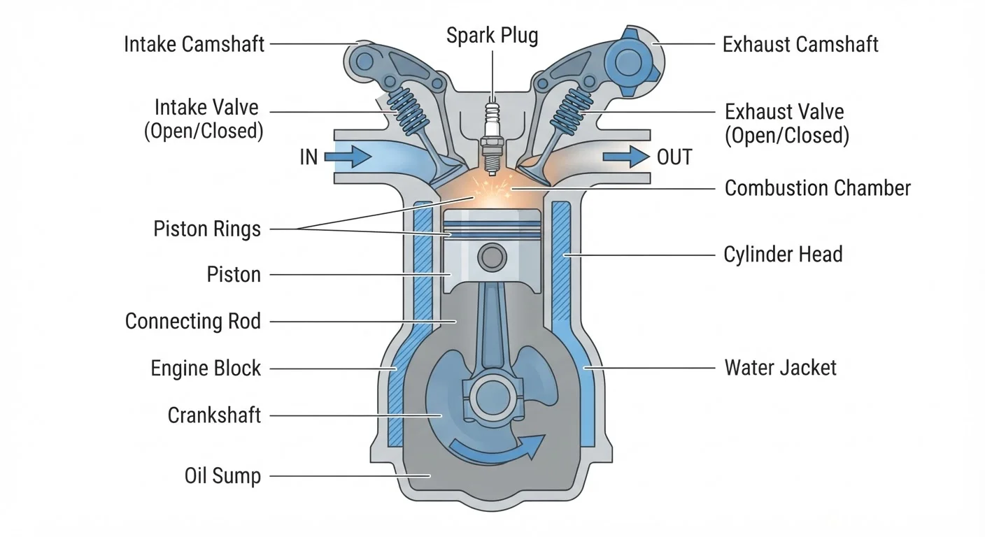 The Four-Stroke Engine Cycle, Explained Without the Jargon